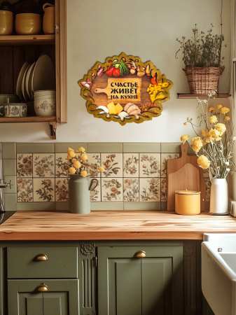 Резное панно Кухня счастье